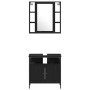 Juego de Muebles de Baño de 4 Piezas en Madera de Ingeniero con Acabado en Roble Negro de , Muebles de baño - Ref: Foro24-333...