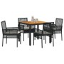 Conjunto de Comedor de Jardín de 7 piezas con Cojines Beige de Ratán Polipropileno de , Sillas de jardín - Ref: Foro24-333492...