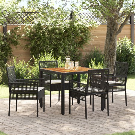Conjunto de Comedor de Jardín de 9 Piezas con Cojines Beige de Ratán de Polietileno de , Sillas de jardín - Ref: Foro24-33349...