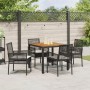 Conjunto de Comedor de Jardín de 9 Piezas con Cojines Beige de Ratán de Polietileno de , Sillas de jardín - Ref: Foro24-33349...