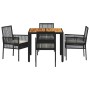 Conjunto de Comedor de Jardín de 9 Piezas con Cojines Beige de Ratán de Polietileno de , Sillas de jardín - Ref: Foro24-33349...