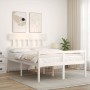 Cama personas mayores cabecero madera maciza blanco 140x200 cm de vidaXL, Camas y somieres - Ref: Foro24-3195417, Precio: 175...