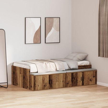 Cama de Almacenamiento Madera Envejecida 100x200 cm | Foro24.es | Tu tienda online para hogar, jardín y más Foro24.es