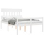 Cama personas mayores cabecero madera maciza blanco 140x200 cm de vidaXL, Camas y somieres - Ref: Foro24-3195417, Precio: 175...