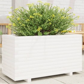 Jardinera madera maciza de pino blanco 90x40x49,5 cm en Macetas y jardineras | Comprar online en Foru.es