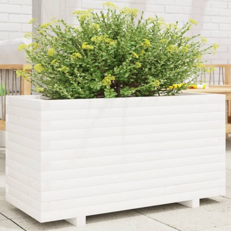 Jardinera madera maciza de pino blanco 90x40x49,5 cm en Macetas y jardineras | Comprar online en Foru.es