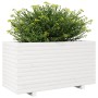 Jardinera madera maciza de pino blanco 90x40x49,5 cm en Macetas y jardineras | Comprar online en Foru.es