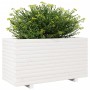 Jardinera madera maciza de pino blanco 90x40x49,5 cm en Macetas y jardineras | Comprar online en Foru.es