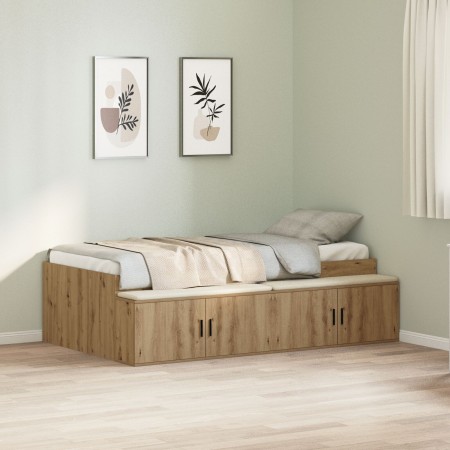 Estructura de Cama de Almacenamiento Roble Artesanal 80x200 cm | Foro24.es | Tu tienda online para hogar, jardín y más Foro24.es