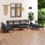Juego de muebles de jardín 8 pzas madera de pino maciza negro de vidaXL, Conjuntos de jardín - Ref: Foro24-3082571, Precio: 4...