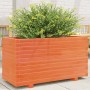 Jardinera madera maciza de pino marrón cera 90x40x49,5 cm en Macetas y jardineras | Comprar online en Foru.es