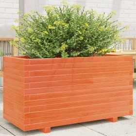 Jardinera madera maciza de pino marrón cera 90x40x49,5 cm en Macetas y jardineras | Comprar online en Foru.es