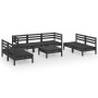 Juego de muebles de jardín 8 pzas madera de pino maciza negro de vidaXL, Conjuntos de jardín - Ref: Foro24-3082571, Precio: 4...