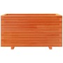 Jardinera madera maciza de pino marrón cera 90x40x49,5 cm en Macetas y jardineras | Comprar online en Foru.es