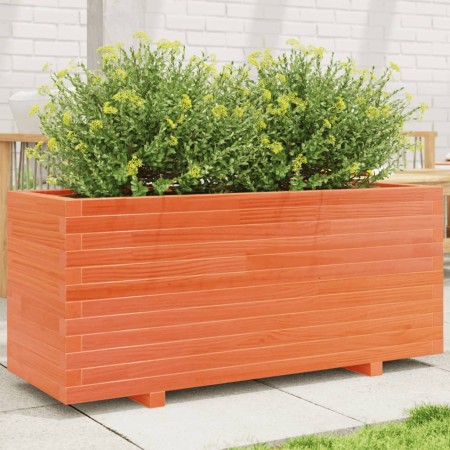 Jardinera madera maciza de pino marrón cera 110x40x49,5 cm en Macetas y jardineras | Comprar online en Foru.es