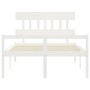 Cama personas mayores cabecero madera maciza blanco 140x200 cm de vidaXL, Camas y somieres - Ref: Foro24-3195417, Precio: 175...