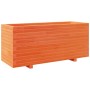 Jardinera madera maciza de pino marrón cera 110x40x49,5 cm en Macetas y jardineras | Comprar online en Foru.es