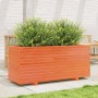 Jardinera madera maciza de pino marrón cera 110x40x49,5 cm en Macetas y jardineras | Comprar online en Foru.es