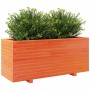 Jardinera madera maciza de pino marrón cera 110x40x49,5 cm en Macetas y jardineras | Comprar online en Foru.es