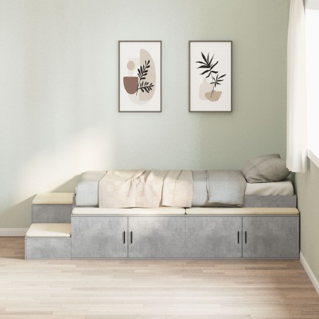 Estructura de Cama de Almacenamiento Gris Concreto 100x200 cm | Foro24.es | Tu tienda online para hogar, jardín y más Foro24.es