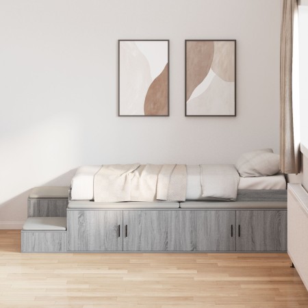Estructura de Cama de Almacenamiento Gris Sonoma 100x200 cm | Foro24.es | Tu tienda online para hogar, jardín y más Foro24.es