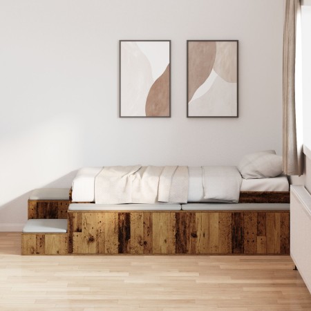 Estructura de Cama de Almacenamiento Madera Vieja 100x200 cm | Foro24.es | Tu tienda online para hogar, jardín y más Foro24.es