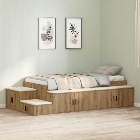 Estructura de Cama de Almacenamiento Artisan Roble 90x200 cm | Foro24.es | Tu tienda online para hogar, jardín y más Foro24.es