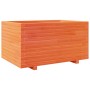 Jardinera madera maciza de pino marrón cera 90x60x49,5 cm en Macetas y jardineras | Comprar online en Foru.es