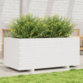 Jardinera madera maciza de pino blanco 110x60x49,5 cm en Macetas y jardineras | Comprar online en Foru.es