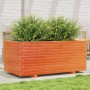 Jardinera madera maciza de pino marrón cera 110x60x49,5 cm en Macetas y jardineras | Comprar online en Foru.es