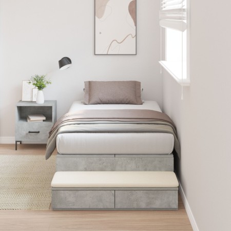 Estructura de Cama de Almacenamiento Gris Concreto 100x200 cm de , Camas y somieres - Ref: Foro24-3335616, Precio: 253,16 €, ...