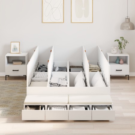 Estructura de Cama de Almacenamiento Blanca 120x200 cm | Foro24.es | Tu tienda online para hogar, jardín y más Foro24.es