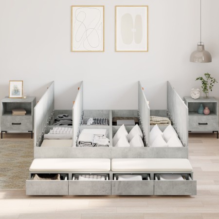 Estructura de cama de almacenamiento Gris Concreto 140x200 cm | Foro24.es | Tu tienda online para hogar, jardín y más Foro24.es
