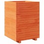 Jardinera madera maciza de pino marrón cera 50x50x72,5 cm en Macetas y jardineras | Comprar online en Foru.es