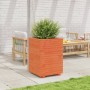 Jardinera madera maciza de pino marrón cera 50x50x72,5 cm en Macetas y jardineras | Comprar online en Foru.es