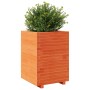 Jardinera madera maciza de pino marrón cera 50x50x72,5 cm en Macetas y jardineras | Comprar online en Foru.es