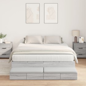 Comprar estructura de cama de almacenamiento gris