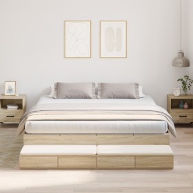 Estructura de Cama de Almacenamiento Sonoma Oak 180x200 cm de , Camas y somieres - Ref: Foro24-3335663, Precio: 506,05 €, Des...