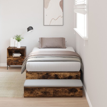 Estructura de Cama de Almacenamiento Roble Ahumado 90x190 cm | Foro24.es | Tu tienda online para hogar, jardín y más Foro24.es