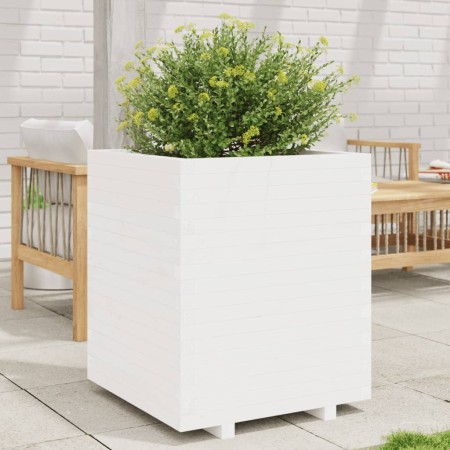 Jardinera madera maciza de pino blanco 60x60x72,5 cm en Macetas y jardineras | Comprar online en Foru.es