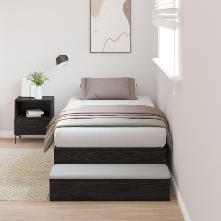 estructura de cama de almacenamiento en roble negro 75x190 cm | Foro24.es | Tu tienda online para hogar, jardín y más Foro24.es