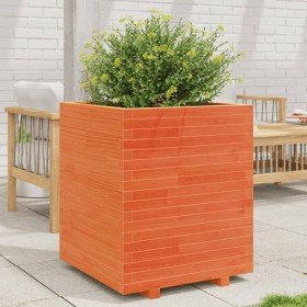 Jardinera madera maciza de pino marrón cera 60x60x72,5 cm en Macetas y jardineras | Comprar online en Foru.es