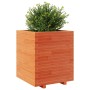 Jardinera madera maciza de pino marrón cera 60x60x72,5 cm en Macetas y jardineras | Comprar online en Foru.es