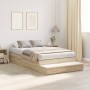 Estructura de Cama de Almacenamiento Roble Sonoma 120x190 cm de , Camas y somieres - Ref: Foro24-3335687, Precio: 412,36 €, D...