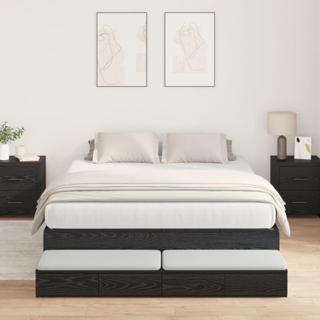 Estructura de Cama de Almacenamiento Negro Roble 140x190 cm | Foro24.es | Tu tienda online para hogar, jardín y más Foro24.es