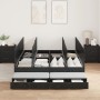 Estructura de Cama de Almacenamiento Negro Roble 140x190 cm | Foro24.es | Tu tienda online para hogar, jardín y más Foro24.es