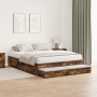 Estructura de Cama de Almacenamiento Roble Ahumado 140x190 cm | Foro24.es | Tu tienda online para hogar, jardín y más Foro24.es
