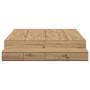Estructura de Cama de Almacenamiento en Roble Artisan 135x190 cm | Foro24.es | Tu tienda online para hogar, jardín y más Foro24.es