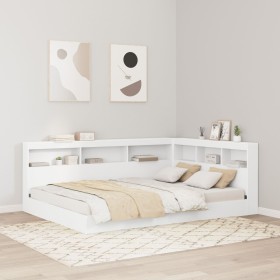 Cama Biblioteca Blanca 160x200 cm Madera Compuesta de , Camas y somieres - Ref: Foro24-3335739, Precio: 256,76 €, Descuento: %