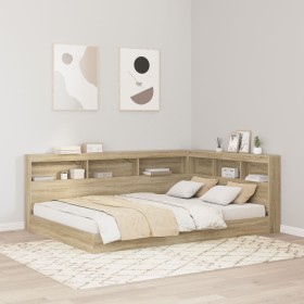 Comprar Cama con estantería Roble Sonoma 160x200
